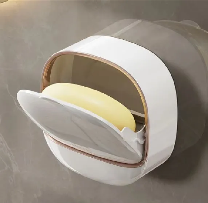 Luxury Wall-Mounted Soap Holder with Drainage Tray | Waterproof Soap Dish