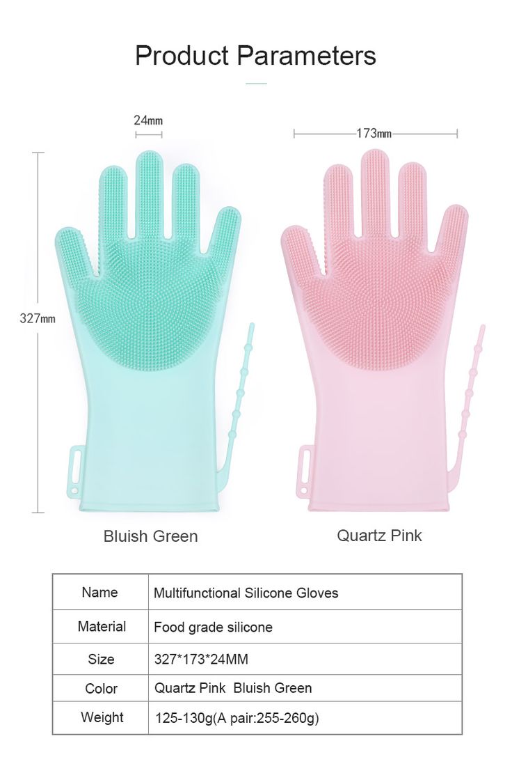 Reusable Silicone Dishwashing Gloves with Built-in Scrubber