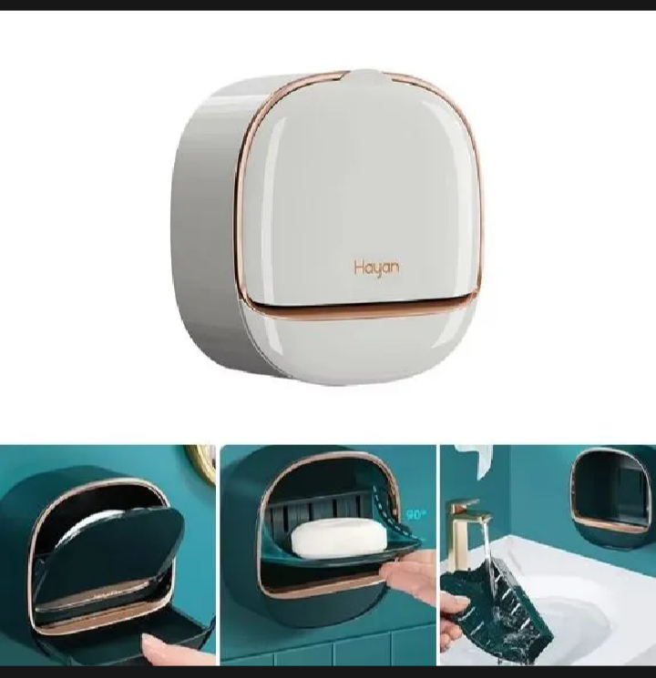 Luxury Wall-Mounted Soap Holder with Drainage Tray | Waterproof Soap Dish