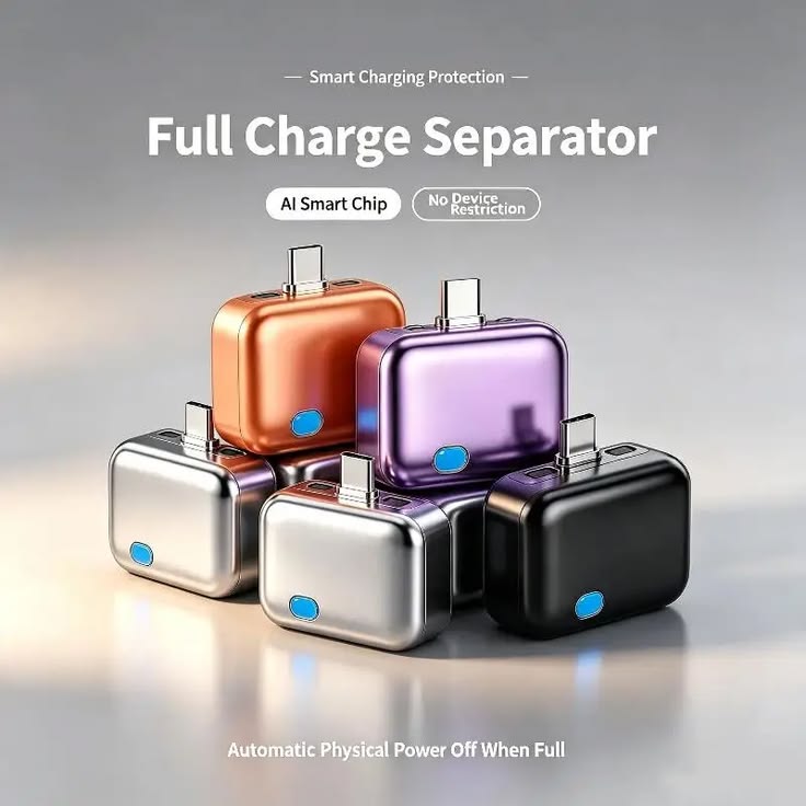 Smart Auto Stop Charging Adapter – Type-C Battery Protector