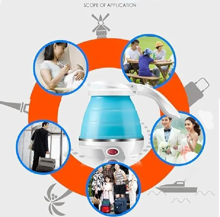 Portable Foldable Electric Kettle 600W | Travel Silicone Water Boiler